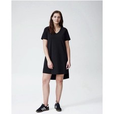 Universal Standard Black Tesino Short Sleeve High Low Hem Dress Sz XS NWT