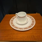 Vintage Pyrex Glass Copper Filigree Bowl Plate Mug