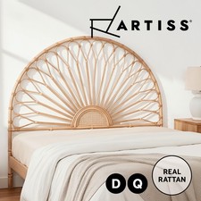 Artiss Bed Headboard Double Queen Bedhead Rattan - MARI Pine