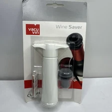 Vacu Vin Wine Saver Pump with Rubber Click Stopper White * NEW