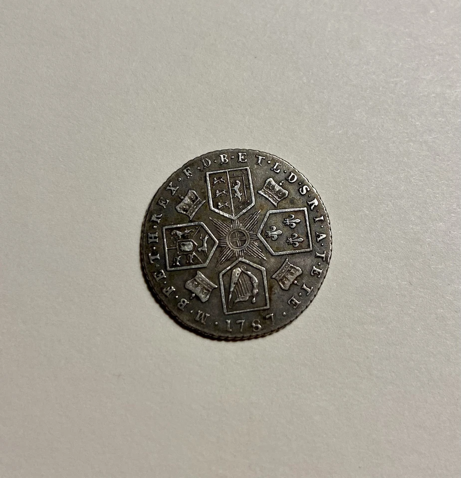 1787 Great Britain Six Six Pence Coin, Georgius III, UK, Silver, EF/AU - Image 2 of 2