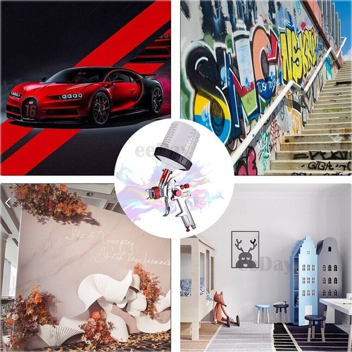Air HVLP Spray Gun Paint Gun 600CC Gravity Feed Cup 1.4mm 1.7mm 2mm Tip AU Stock - Picture 3 of 9