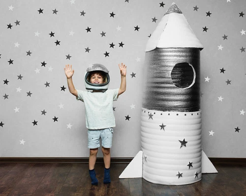 Star Wall Vinyl Stickers / Decals - BIG PACK of 2 Sizes & 12 Colours Kids Design