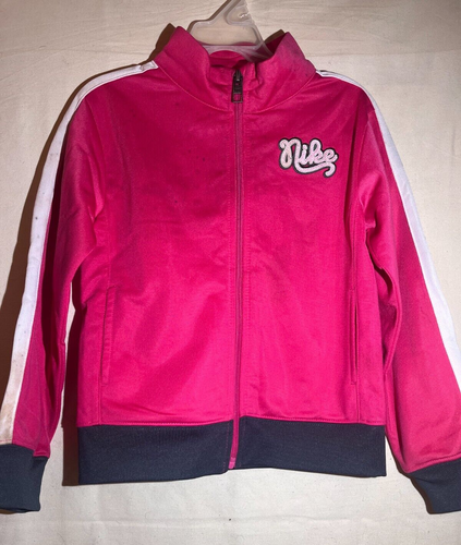 Nike Pink Zip Up Jacket Girls Nike Kids Size 6 Full Zip E34 - Picture 3 of 8