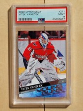 2020-21 Upper Deck Vitek Vanecek Young Guns PSA 9 Mint Rookie RC #211