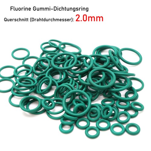 2.0mm Grün Fluorine Gummi-Dichtungsring Ölbeständige FKM Siegel O-Ring AD 5~70mm - Picture 5 of 9