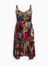 Torrid Hanky Midi Dress Leaves NWT New 1X