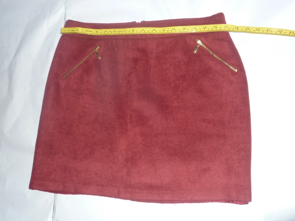 George Womens Fleece Skirt    SIZE 14   Brushed Burgundy Fleece Mini Skirt Lined - Image 4 of 4