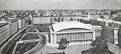 Romania Bucharest palace square 1965 butterfly stamp