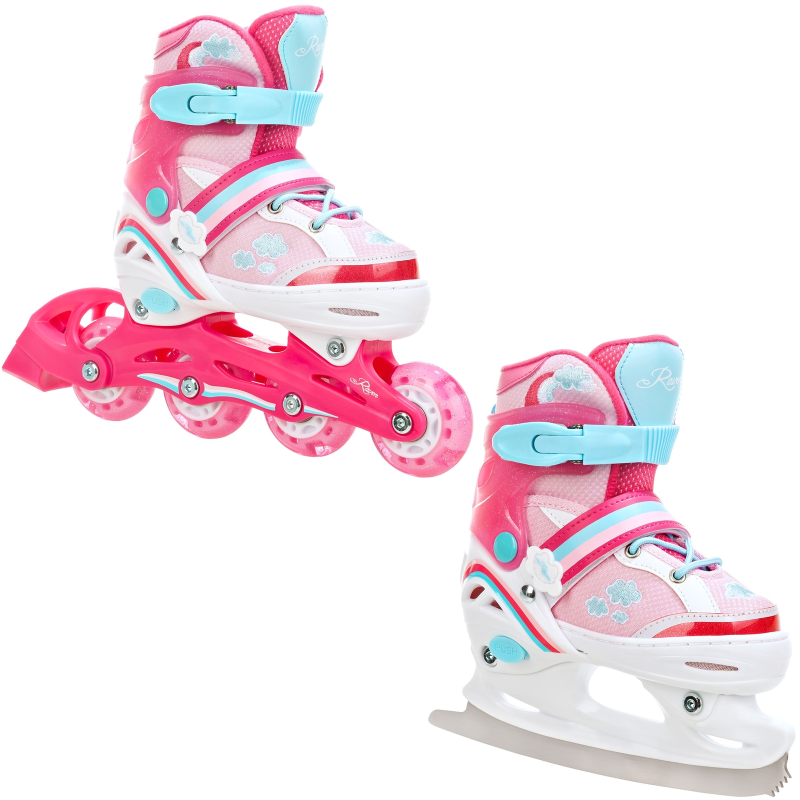 Roller en ligne Zoya enfant avec roue LED et patins à glace taille ajustable