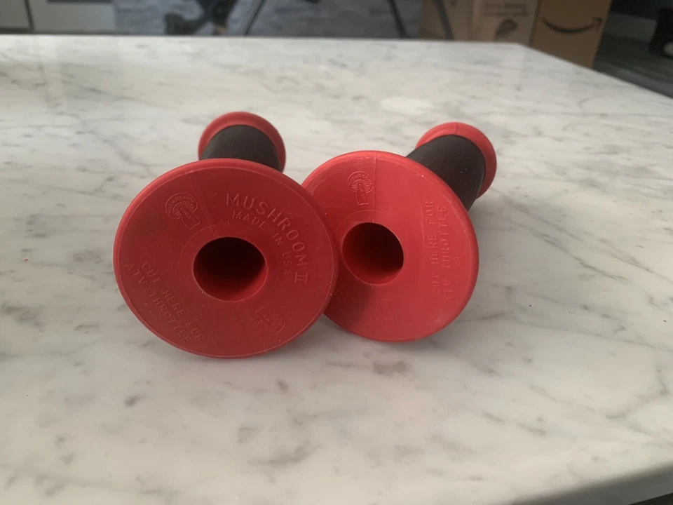 Vintage Old School, ODI Mushroom BMX Bicycle Grips, Red/ Black Oakley F1 B1 - Image 2 of 3