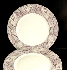 PTS International 222 Fifth DEMURE Purple Dinner Plates * SET of  3 * 11" NICE