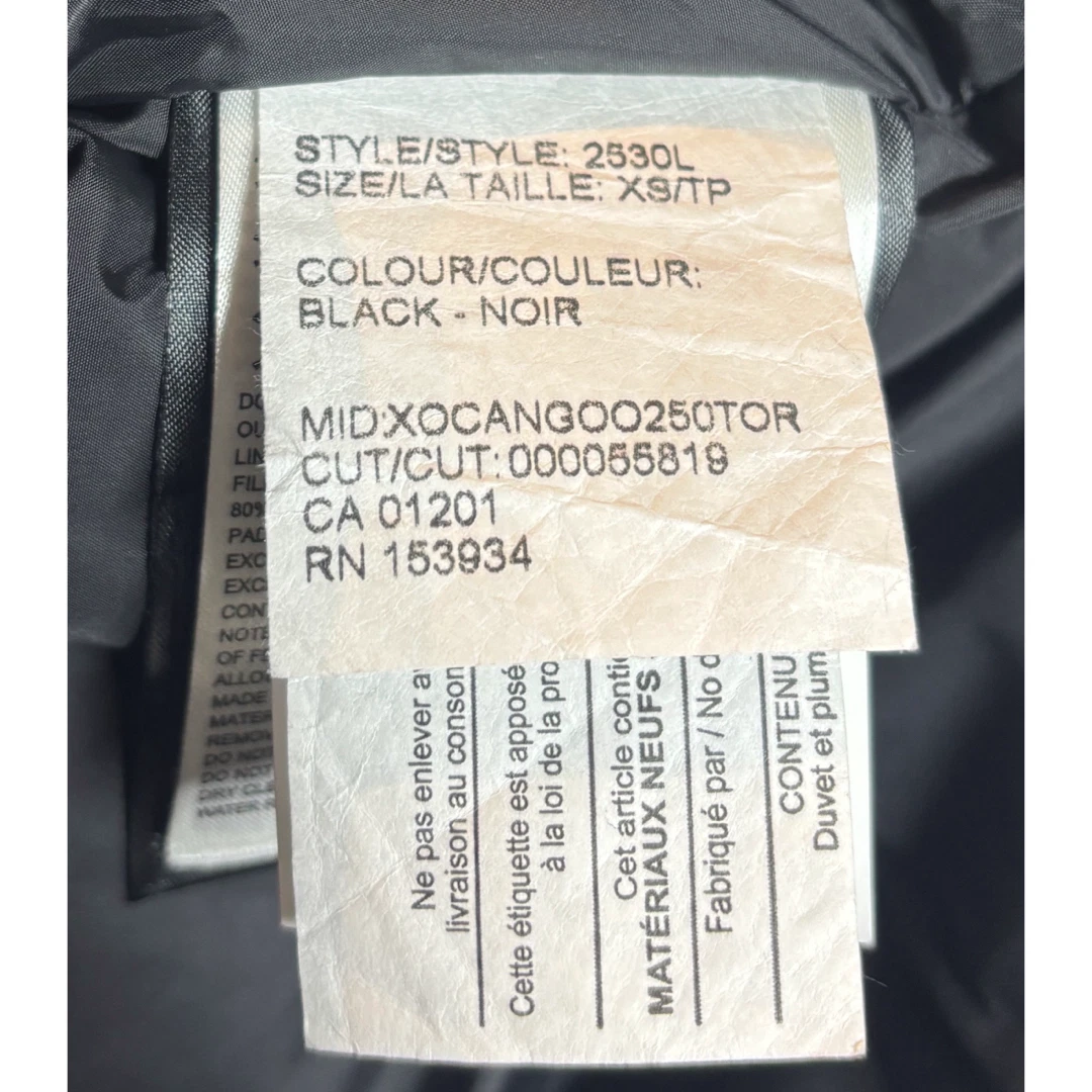 CANADA GOOSE CANADA PIUMINO D'OCA MONTEBELLO PARKA FELPA CON CAPPUCCIO XS NERO 2530L DAL GIAPPONE