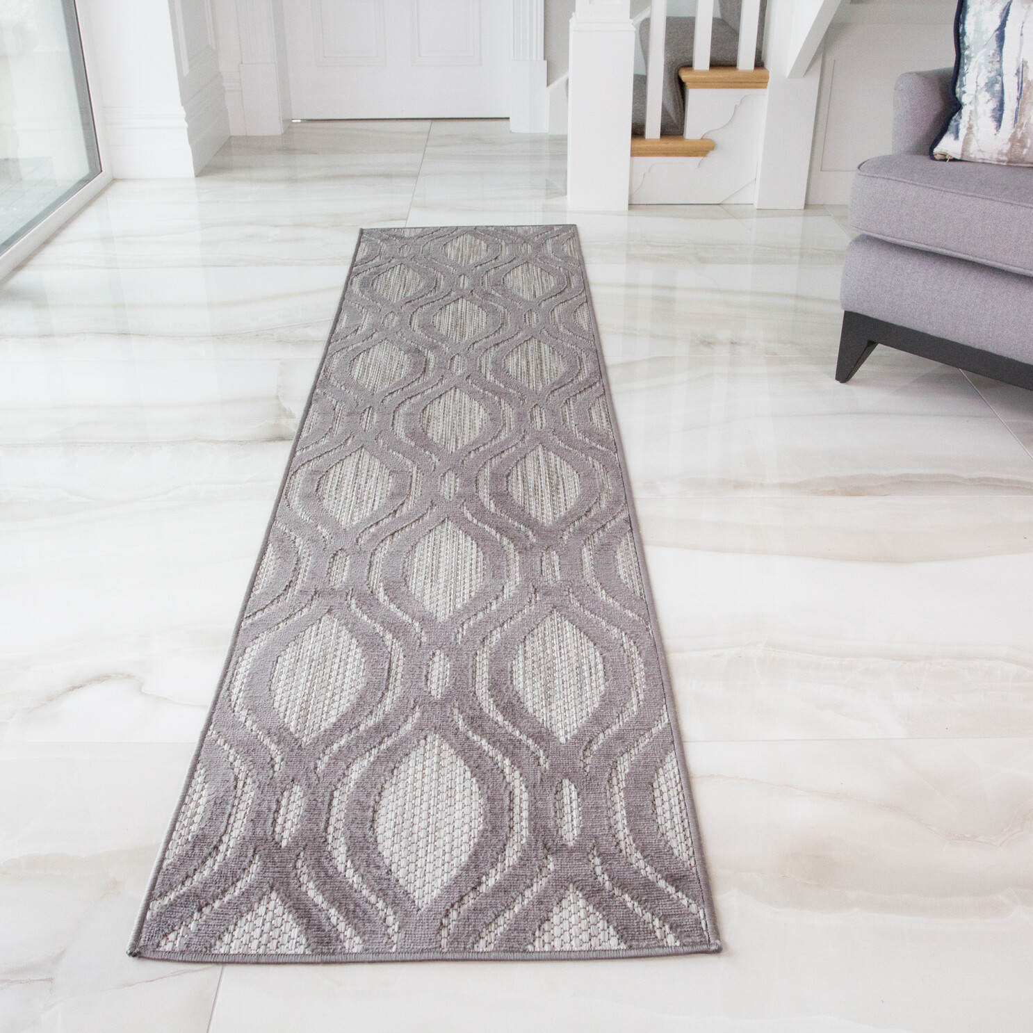 Soft Grey Textured Flatweave Easy Clean Washable Hall Runner Living Room Rugs Ebay