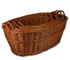Wäschekorb Oval  5 Großvarianten! Weide, ni...
