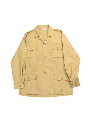 Vtg 70s The Capri Utility Jacket Button Front Yellow Beige Perma Press Disco
