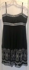 Maggy London Party Coctail dress 4 Small in 100 Silk Black Sequins