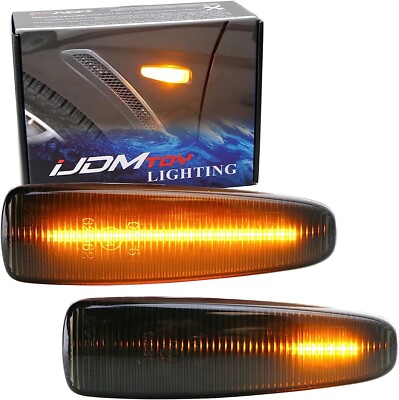 Smoked Sequential Amber LED Side Marker Light For Mitsubishi Lancer Evo X Mirage