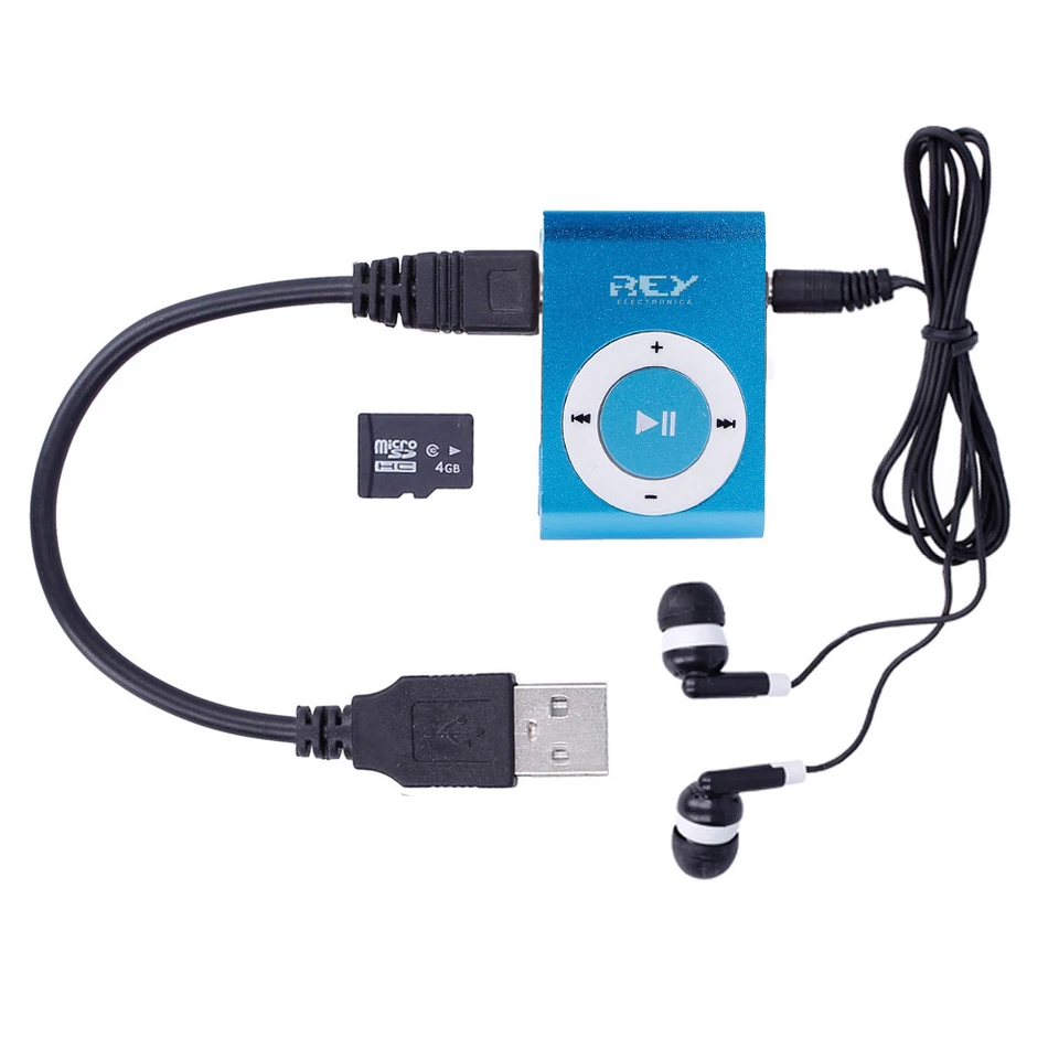 Reproductor MP3 CLIP Compatible con MicroSD de hasta 8 Gb. Color Azul vr - Imagen 2 de 4