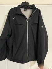 Men  s Nike Golf Jacket Black Fit Storm Windbreaker Full Zip Size Large