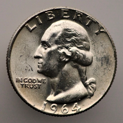 1964-D Washington Quarter Brilliant Uncirculated 90% Silver .1808 Troy oz MX36