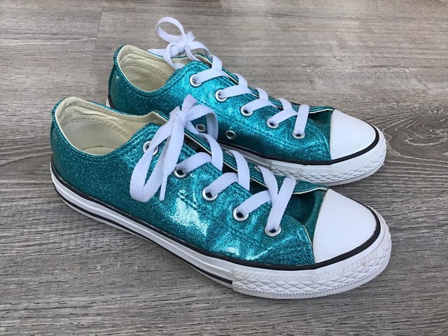 teal sparkle converse