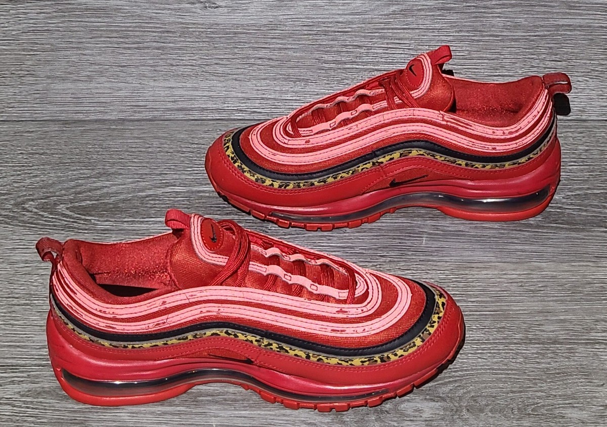 black red and cheetah print air max 97
