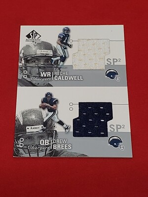 2002 SP Authentic Threads Double Reche Caldwell Drew Brees #AT2-CB Rookie RC #ML