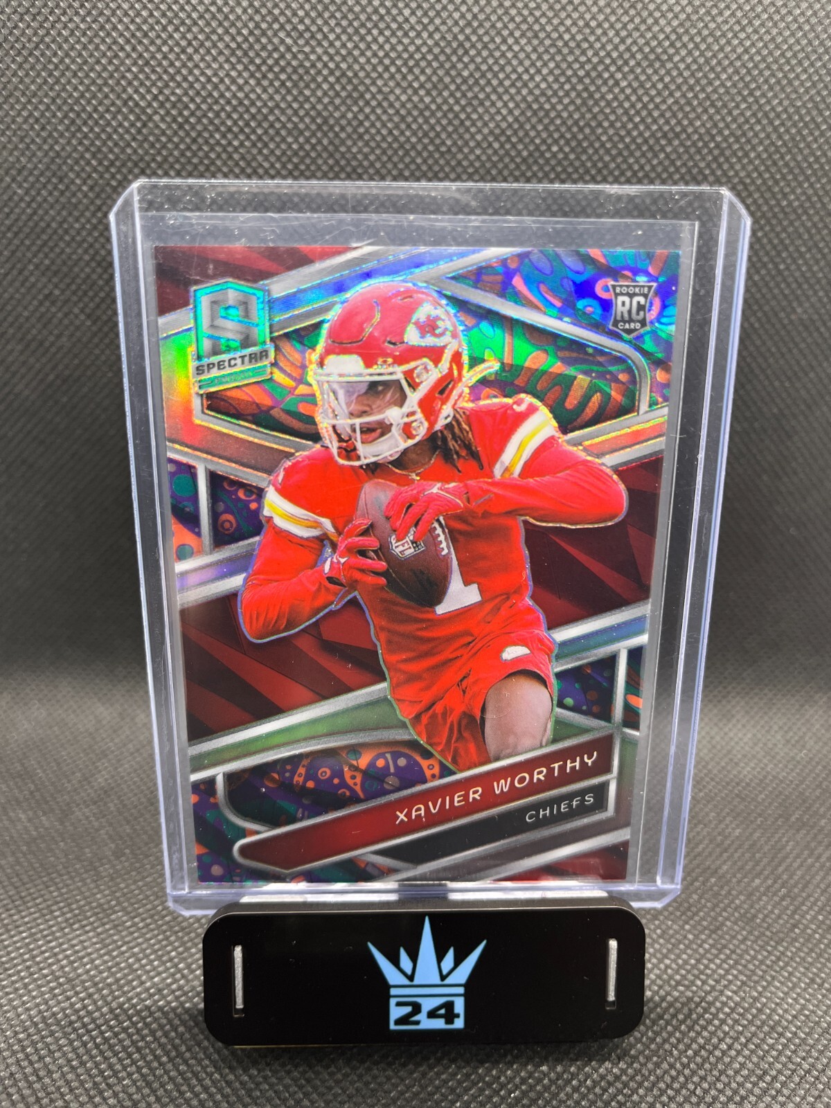 Xavier Worthy 2024 Panini Spectra #7 Rookie Psychedelic 1/5 Kansas City Chiefs