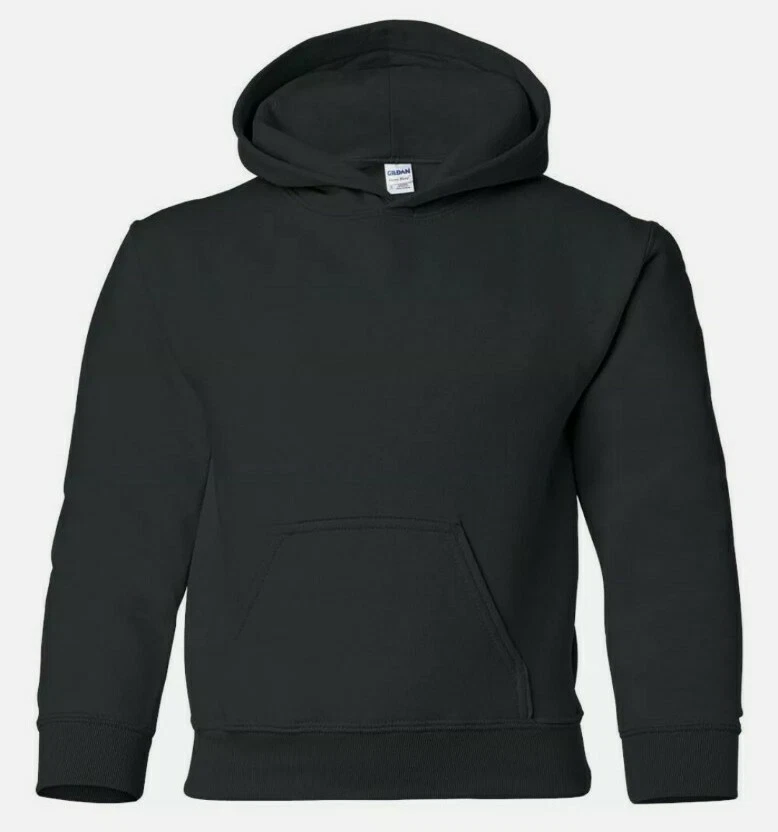 Gildan Heavy Blend Hooded Sweatshirt Pullover Youth Black Kids Youth Size LARGE - Image 3 of 4