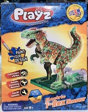 Playz Electric T Rex Dinosaur STEAM Toy DIY Dino Construction  Painting 8  NEW
