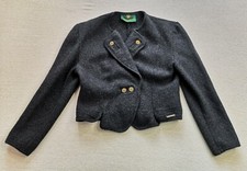 Giesswein Women's Grey Wool Knit Button Up Jacket Size Eu 36 Uk 10 - Good Used