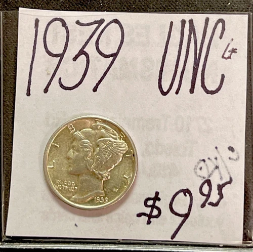 1939 P Mercury Silver Dime (UNC) Uncirculated Condition. ENN Coins