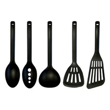Fox Run Nylon Utensil Set, Ladle, Slotted Spoon, Spoon, Turner, and Spatula