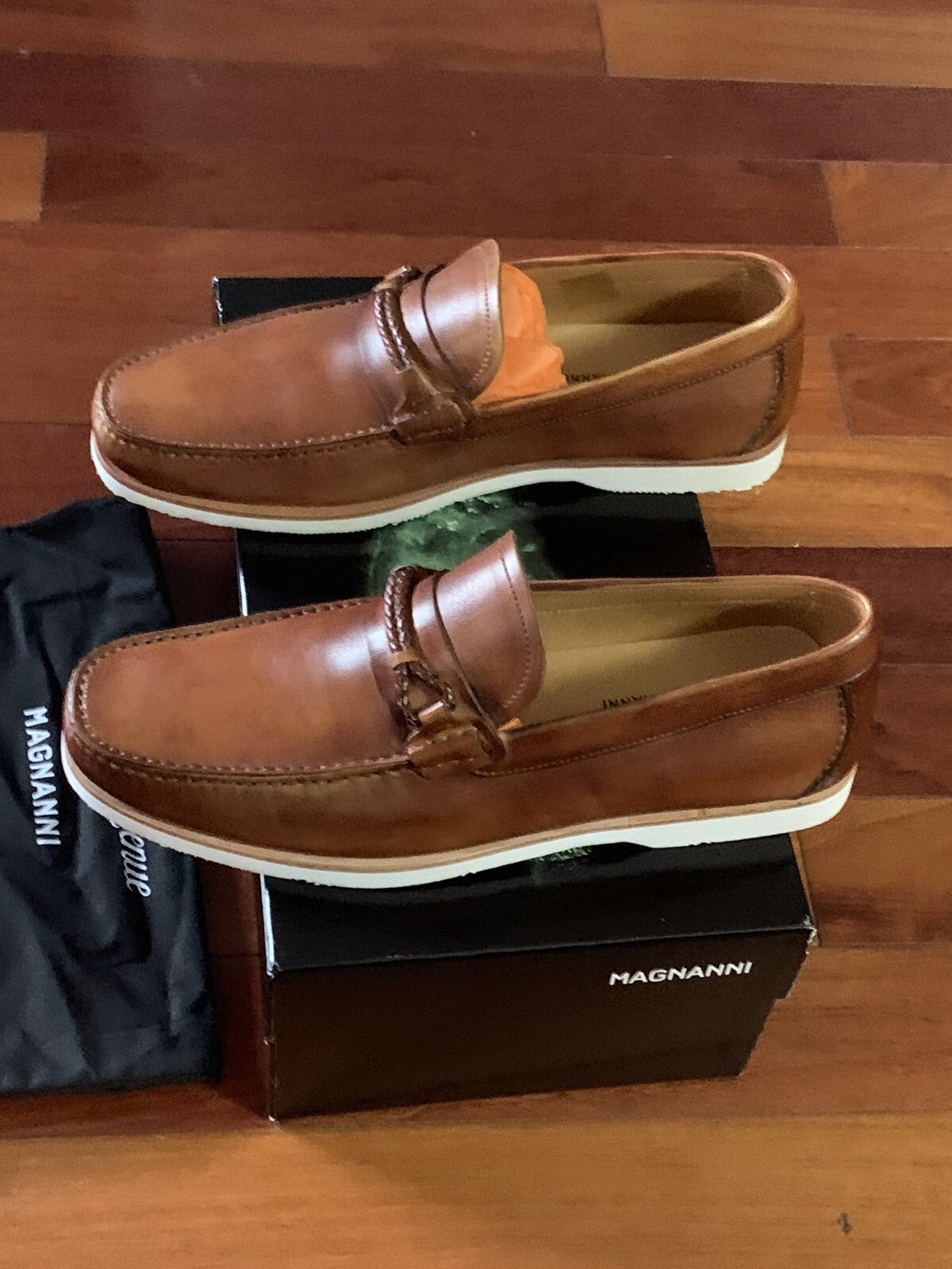 Braided Loop Leather Boat Shoe Size 