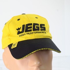 Jegs High Performance Automotive Parts Black Yellow Strapback Hat Racing