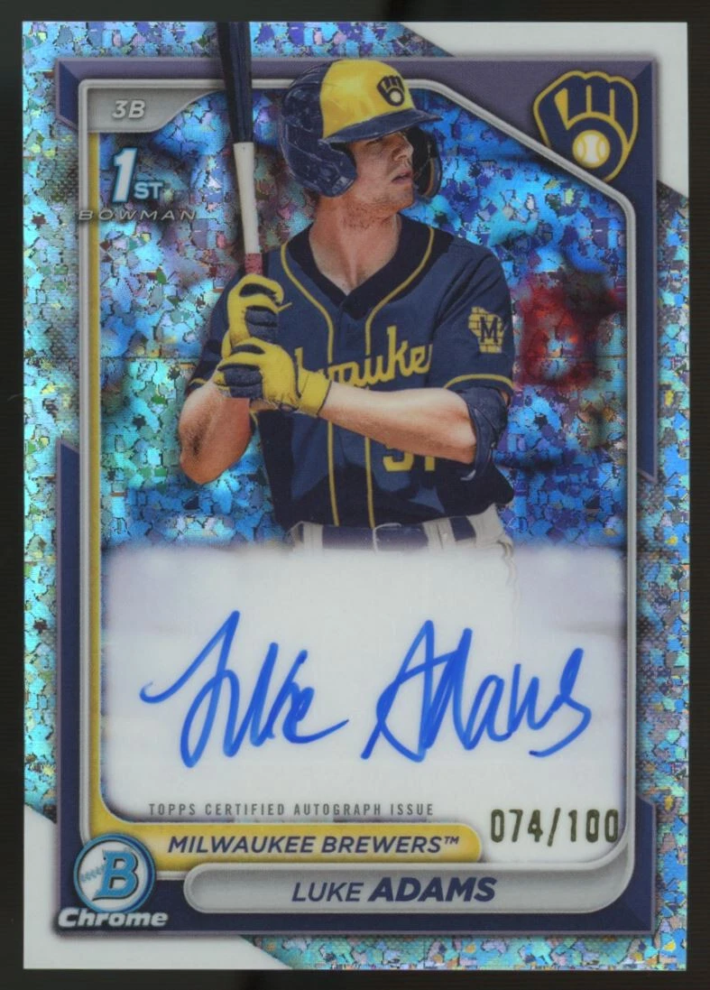 2024 Bowman Chrome Luke Adams 1st Auto Mini Diamond /100 #CPA-LA