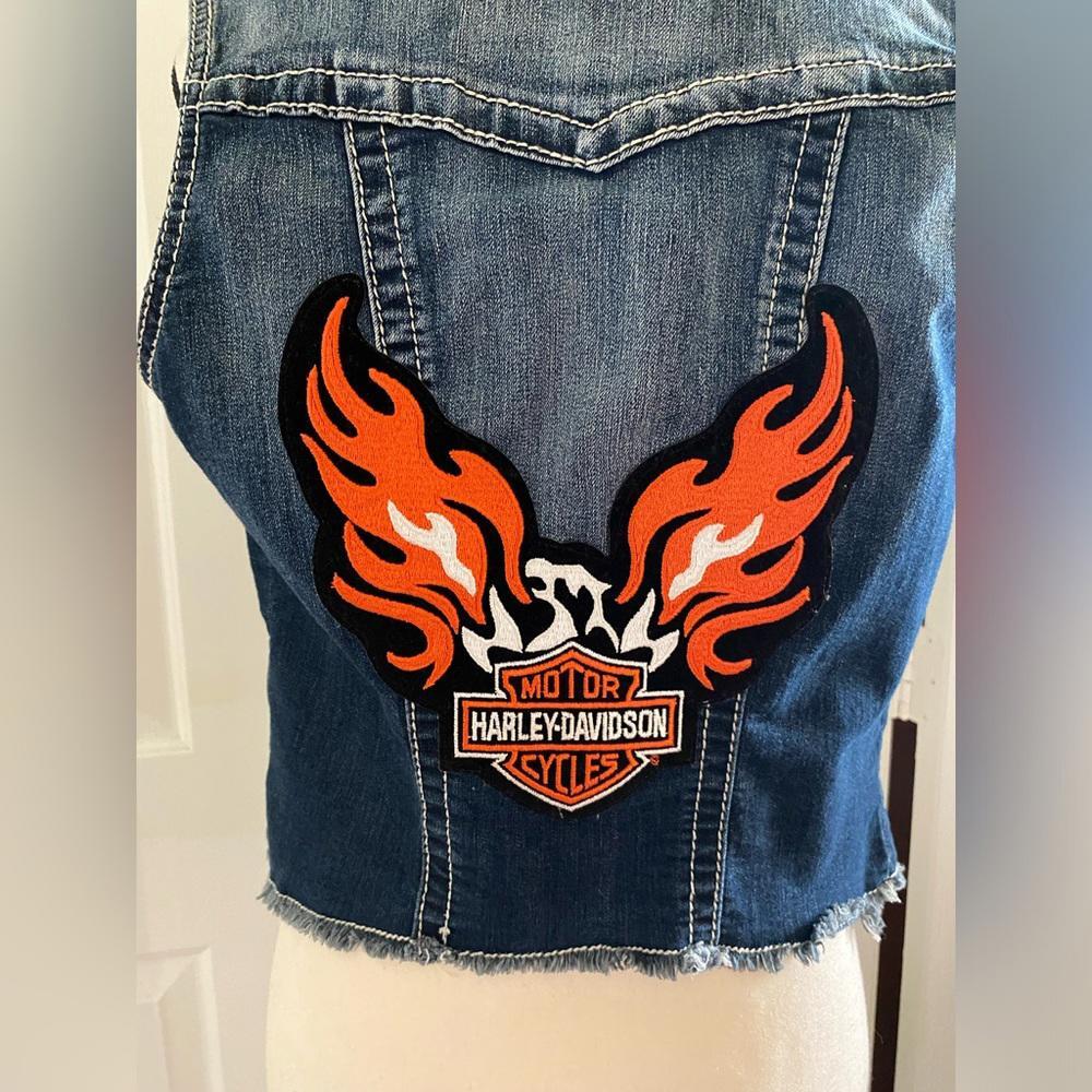 HARLEY DAVIDSON PATCHWORK DENIM VEST - image 4