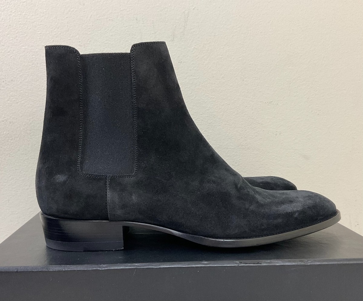$1190 Saint Laurent Wyatt Black Suede Chelsea Boots 43 10 | eBay