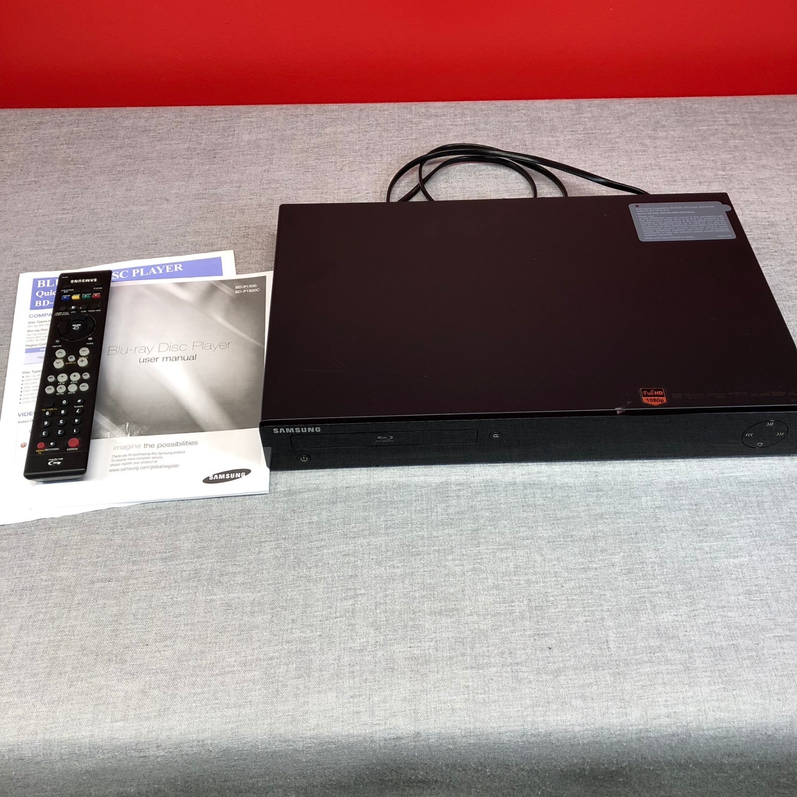 Samsung BDP1500 BluRay DVD Player Full HD 1080p HDMI w/ Remote