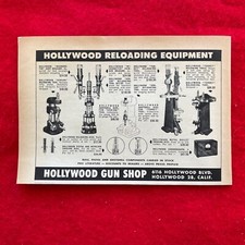 Vintage 1955 Hollywood Gun Shop Print Ad Firearm Reloading Equipment Ad Only Vintage 1955 Hollywood Gun Shop Print Ad Firearm Reloading Equipment Ad Only