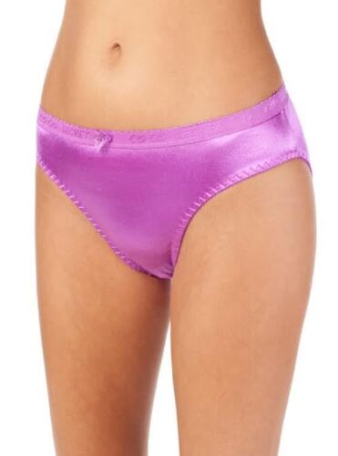 6 PRETTY SATIN BIKINIS Style PANTIES Womens Under #38306M Coco Multi-Color M - Picture 2 of 7