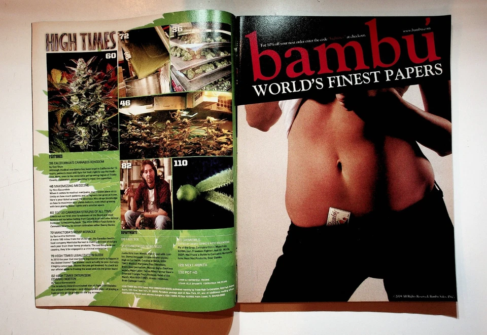 2010 May High Times Magazine Edward Norton Medical Marijuana Manitoba Canada Pot - Image 2 of 4