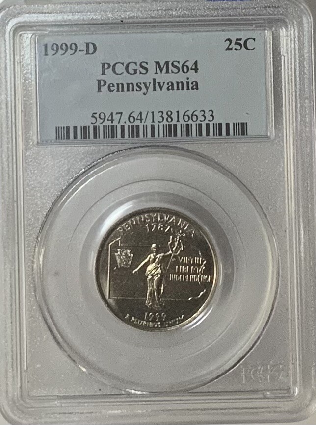 1999 D Pennsylvania Statehood Quarter PCGS MS 64 | eBay