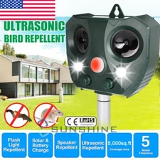 USB Rechargeable Solar Power Motion Activated Ultrasonic Scare Animal Repeller