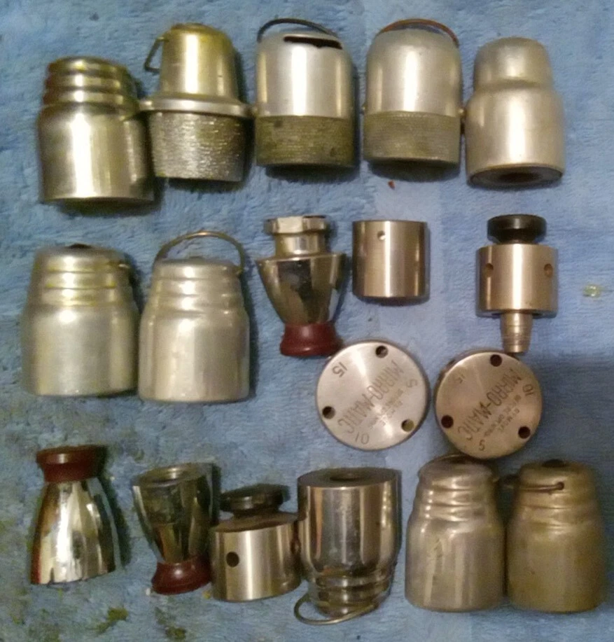 Lot of 18 Vintage Pressure Cooker Jiggler Regulator Weights (2 Mirro-matic)