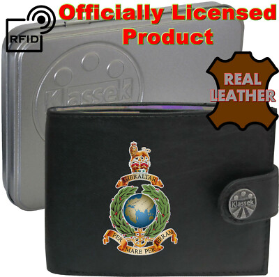 Royal Marines Personalisierte Geldbörse Royal Navy RN Leder Offiziell Herren RFID