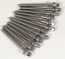 12 Qty TOM SNARE DRUM TENSION RODS 55mm CHROME [2 5/8" Long] SONOR Brand (56mm)