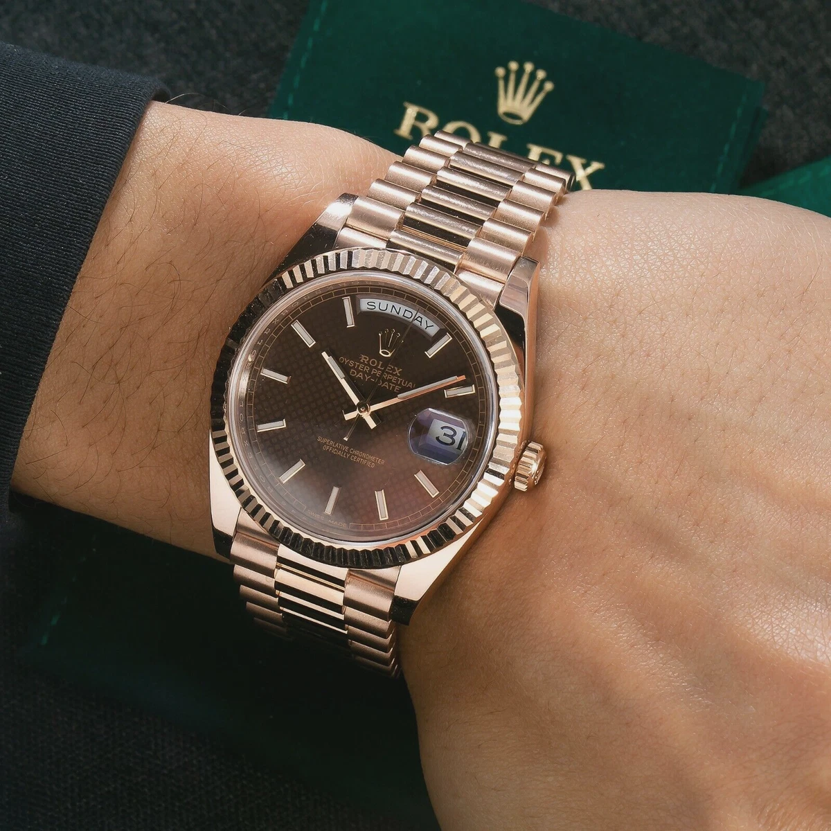 Rolex day date 40 hotsell chocolate dial