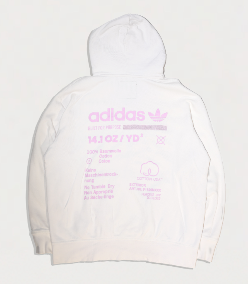 MEN WHITE ADIDAS KAVAL BUILT FOR PURPOSE PULLOVER HOODIE SIZE M
